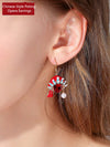 Chinese Style Peking Opera Necklace Facial Earrings Asymmetrical Tassel Earrings