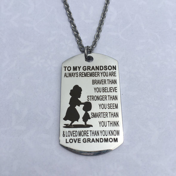 Stainless Steel Military Dog Tags Necklace For Kids/Grandkid
