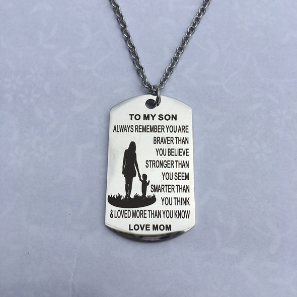 Stainless Steel Military Dog Tags Necklace For Kids/Grandkid