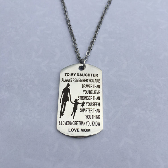 Stainless Steel Military Dog Tags Necklace For Kids/Grandkid