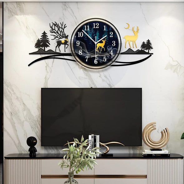 Punch-free Modern Quartz Mirror Sticker Wall Clock
