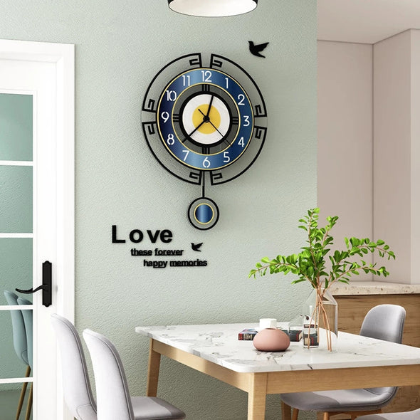 Modern Pendulum Vintage Black Wall Clocks