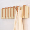 Wall Mounted Wood Coat Rack With Flip Down Hooks