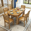 solid wood dining table set for 6 beech color