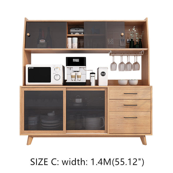 Solid Wood Buffets  Server with Hutch Cabinet 