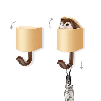 Squirrel Shape Adhesive Hook for Children's Room Living Room Bedroom