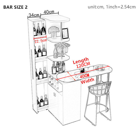 2021 New Design Modern Light Luxury Rotating Wine Bar Table with Cabinet