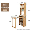 Space Saver Foldable Computer Writing Table With Book Shelf