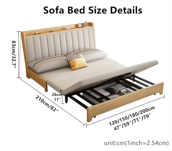 SOFA BED WITH STORAGE UNDERNEATH