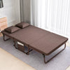 Portable Foldable Guest Bed  with Adjustable 6 Position and Side Storage Pocket(Brown, 78" L X 35" W)