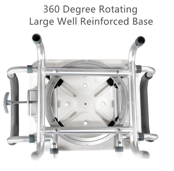 360 Degree Rotating Heavy Load Shower Stool with Arms and Back