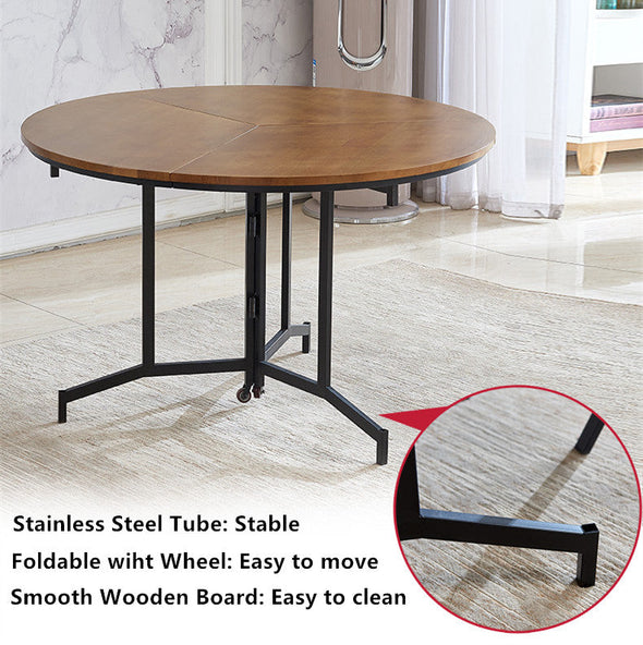 small round folding table space saving