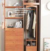 Multifunction Entryway Hall Tree With Full Length Mirror Rotating Wardrobe and Tipping Shoe Cabinet