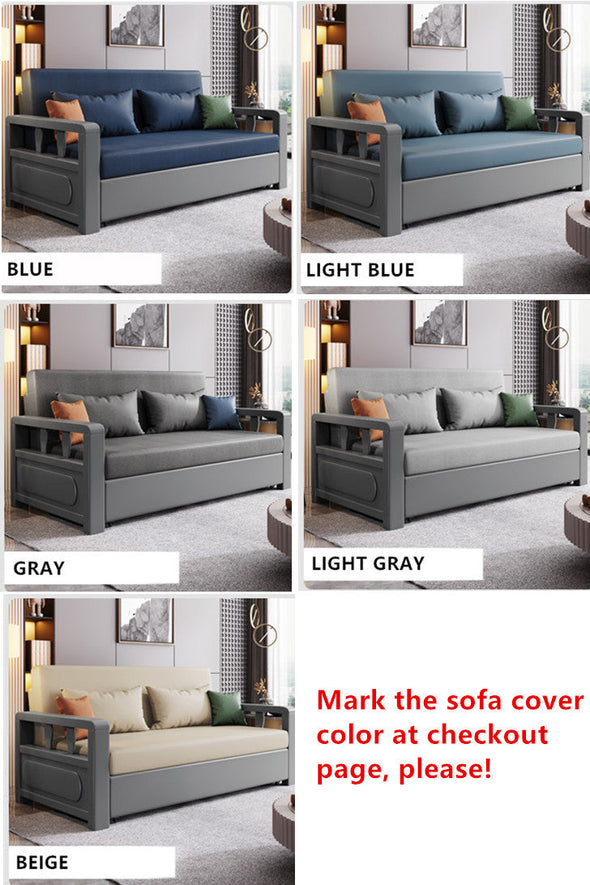 wood sofa bed foldable multifunctional with storage-dark gray frame sofa cover colors