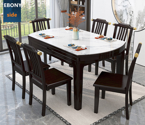 2 In 1 Marble Table Top Dining Table Set