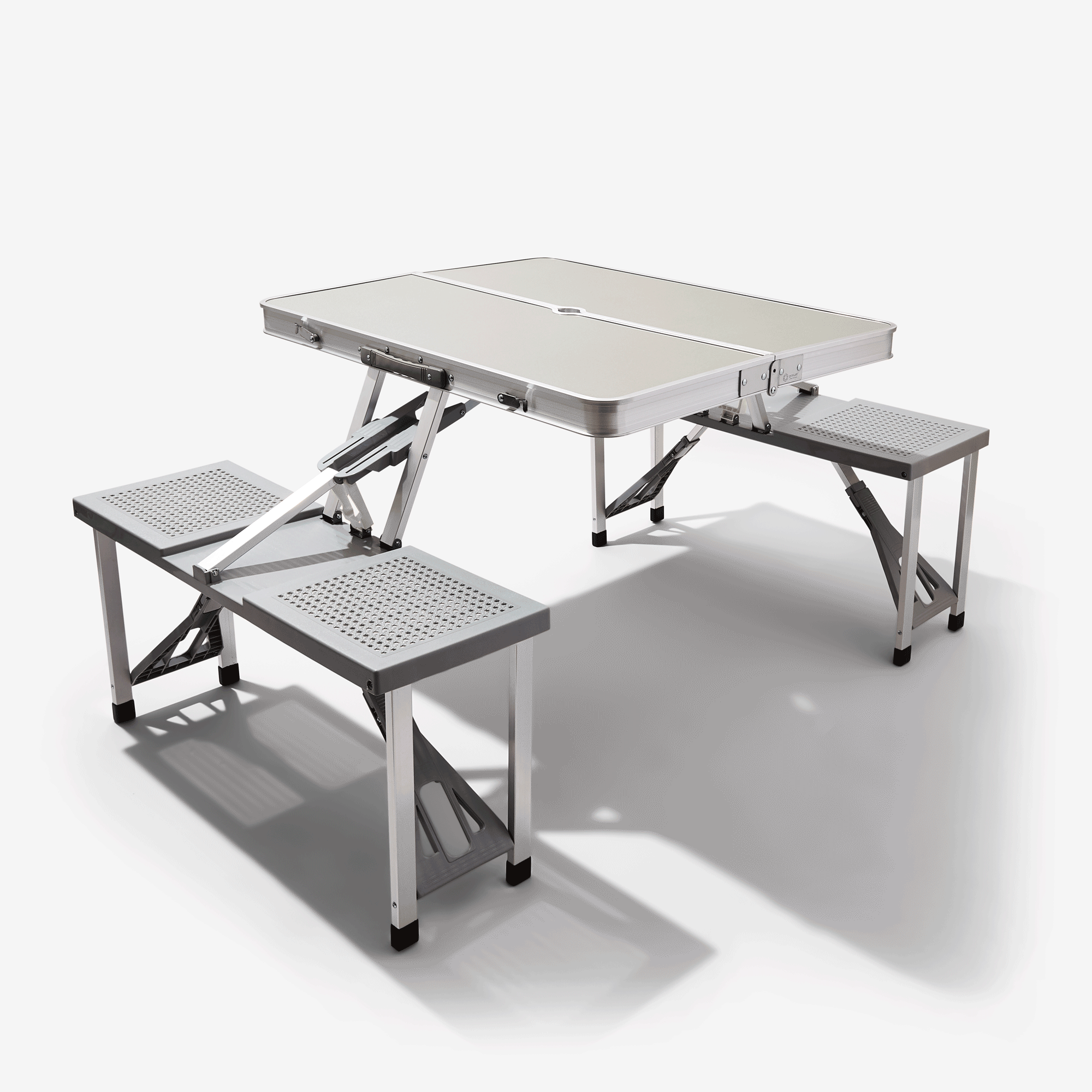 Aluminium Alloy Outdoor Camping Picnic Table Integrated Folding Table and Chair