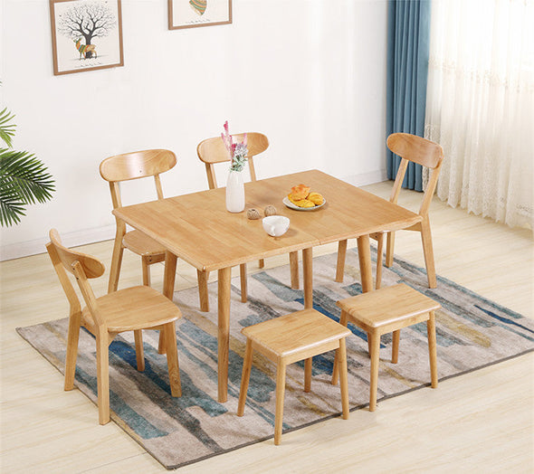 Space Saving Design Foldable and Expandable Solid Wood Table