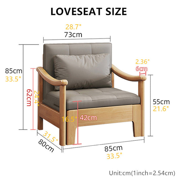 2-In-1 Solid Wood Love Seat Sleeper Sofa Bed