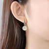 10mm-12mm Gemstone Drop Dangling White Gold Plated Sterling Silver Hoop Earrings for Women