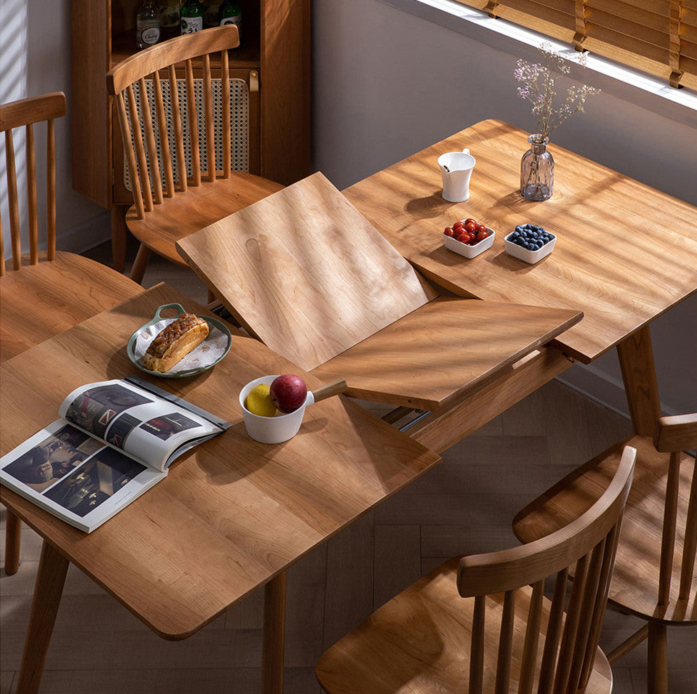 Extandable Rectangle Table Extendable Rectangular Solid Wood Dining Table – SPS FURNTIURE