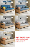 wood sofa bed foldable multifunctional with storage-natural frame sofa cover colors