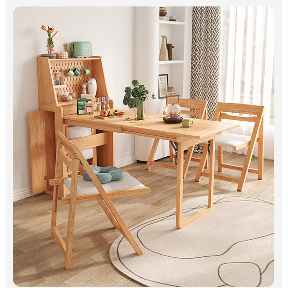foldable and expandable dining table with peg board