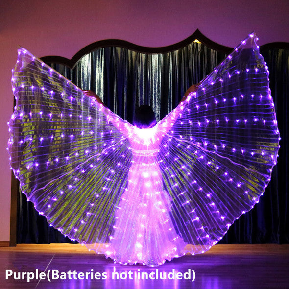 Belly Dance LED Angel Isis Wings with Flexible Sticks-For Adults