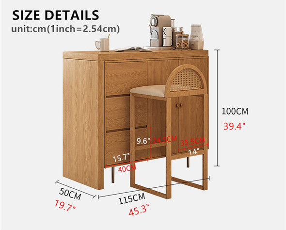 2022 New Design L Bar Table With Both Side Storage Buffet Sideboard Cabinet