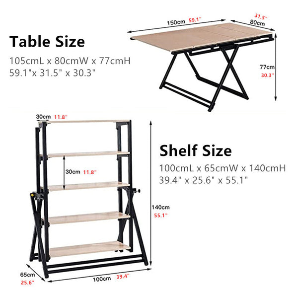 2-in-1 Convertible Table & Shelf