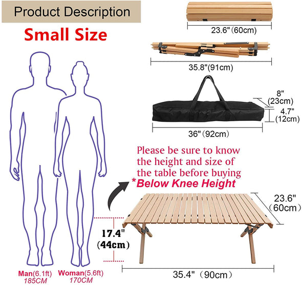 Cake Roll Portable Foldable Outdoor Wooden  Picnic Table