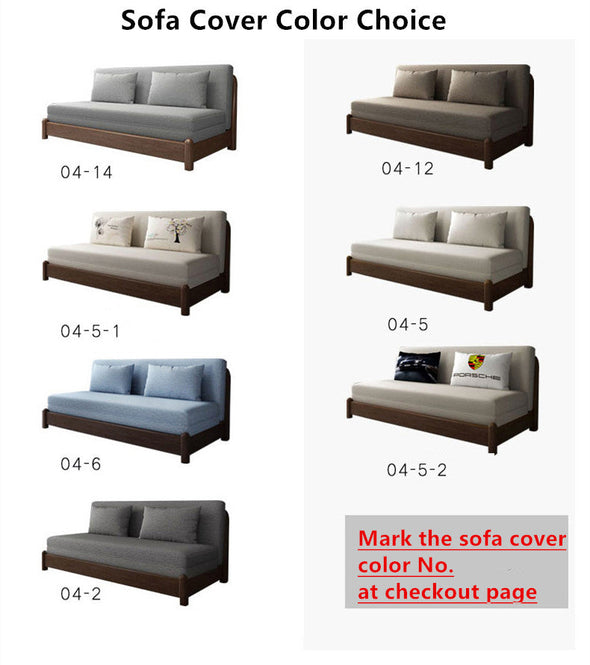 Solid Wood Frame Modern Convertible Sofa Bed With Underneath Storage