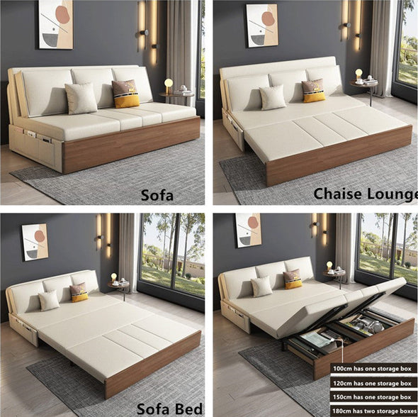 Foldable SOFA BED WITH UNDERNEATH STORAGE