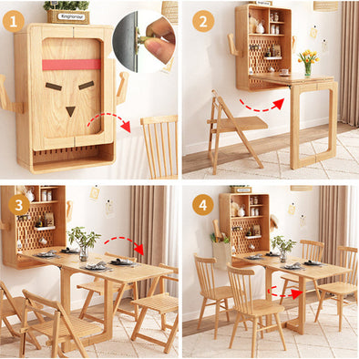 wall mounted convertible table with peg board