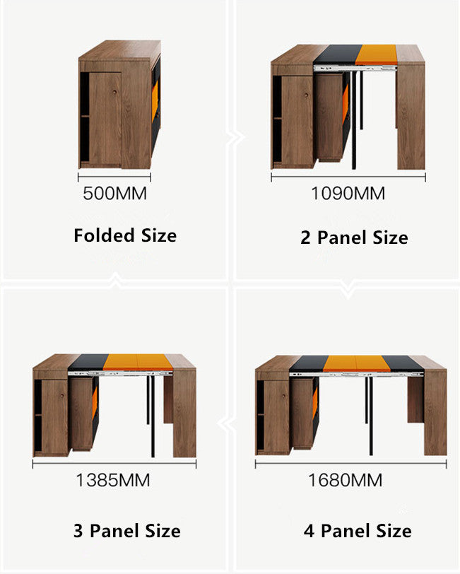 2021 New Design Space Saving Expandable Dining Table with Storage Cabi ...