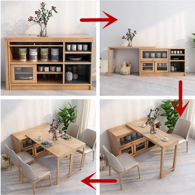 2020 New Design Multifunction Dining Table with  Cabinet(without folding chairs storage function)