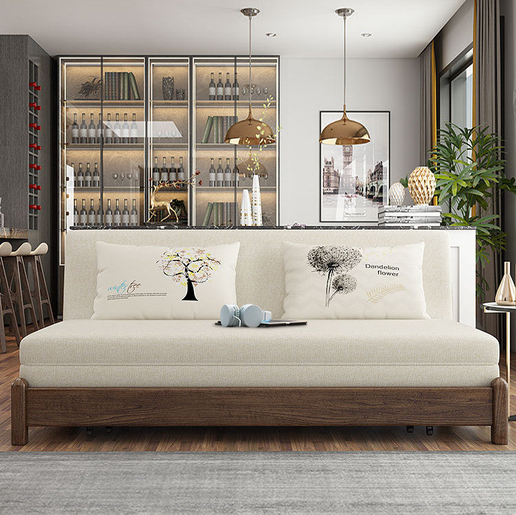 Solid Wood Frame Modern Convertible Sofa Bed With Underneath Storage ...