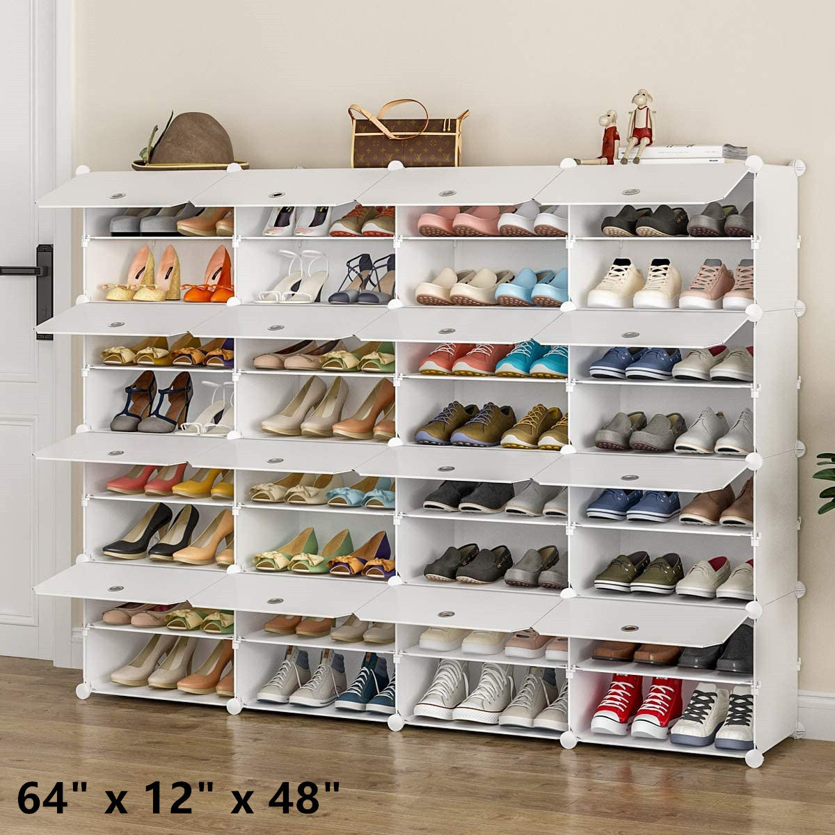Show Rack For Slippers Portable Shoe Rack Organizer Expandable for Heels, Boots, Slippers-3 S ...