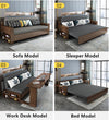 wood sofa bed foldable multifunctional with storage