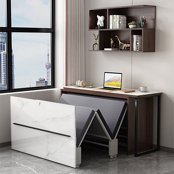 rotating desk with folding bed