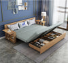wood sofa bed foldable multifunctional with storage natural color