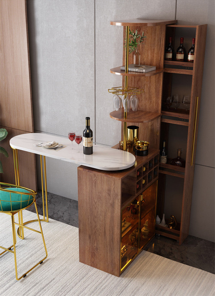 2021 New Design Modern Light Luxury Rotating Wine Bar Table with Cabin ...