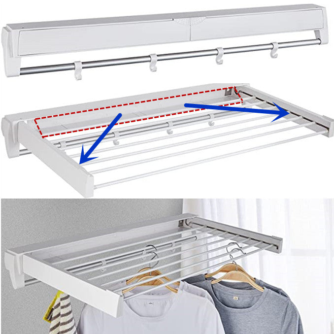 Clothes Drying Rack Wall Mounted Stainless Steel Wall-Mounted