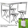Aluminum Folding Picnic Table with 4 Stools