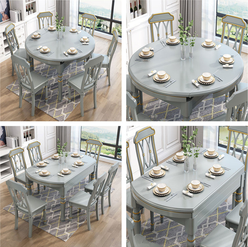 2 In 1 Round Square Solid Wood Dining Table Set – SPS FURNTIURE