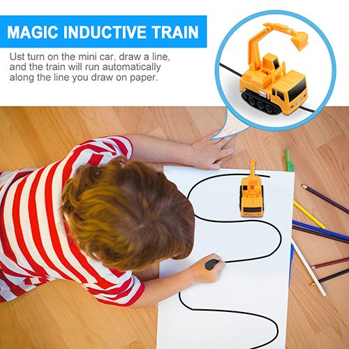 Inductive Truck Toy Follow Drawn Black Line For Kids 1pc(Sent by Random)