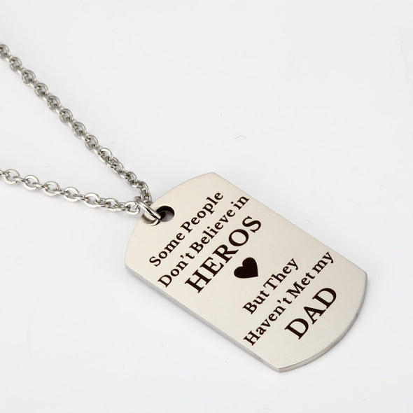 Stainless Steel Military Dog Tags Necklace For Kids/Grandkid