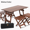 walnut camping table and chairs set