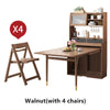 Space Saving Foldable and Extendable Side Table with Hutch Cabinet